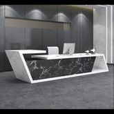 Trueliving Marble White Office Table Living Room H 14 x W 33 x D 33